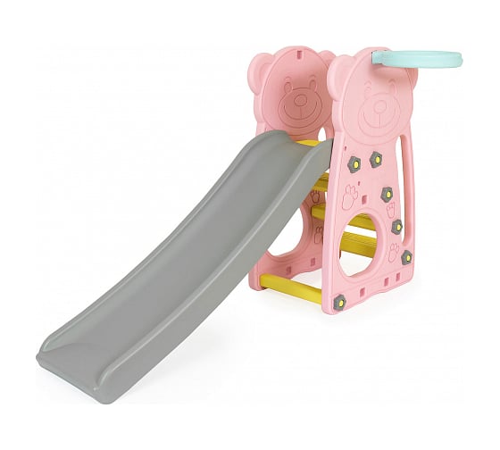 Детская горка с баскетбольным кольцом HAPPY BOX JM-755B Bear УТ-0003975 розовая 1