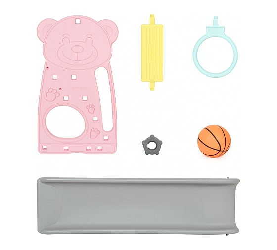 Детская горка с баскетбольным кольцом HAPPY BOX JM-755B Bear УТ-0003975 розовая