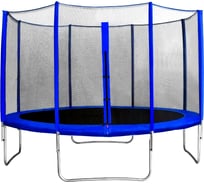 Батут с защитной сеткой КМС Trampoline 12 диаметр 3.7 м, синий СГ000005079