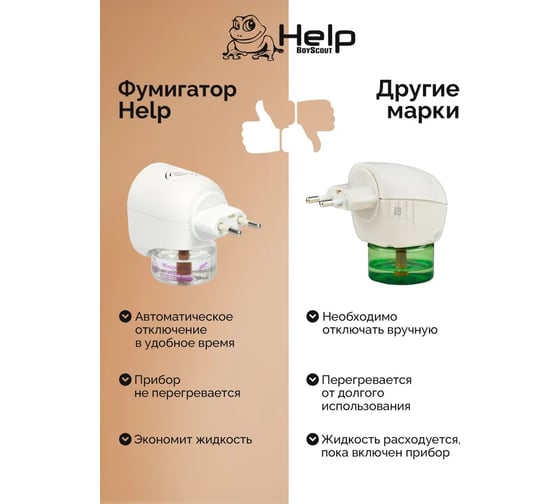 Фумигатор-ночник HELP под жидкость, с таймером 72/12 80555