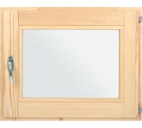 Форточка в парную Банные Штучки кедр, стеклопакет, 0.4х0.5м, с ручкой, затвором, петлями 32547