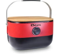 Портативный газовый мини гриль-барбекю Sahara Red с плечевым ремнем для переноски 5391535340163
