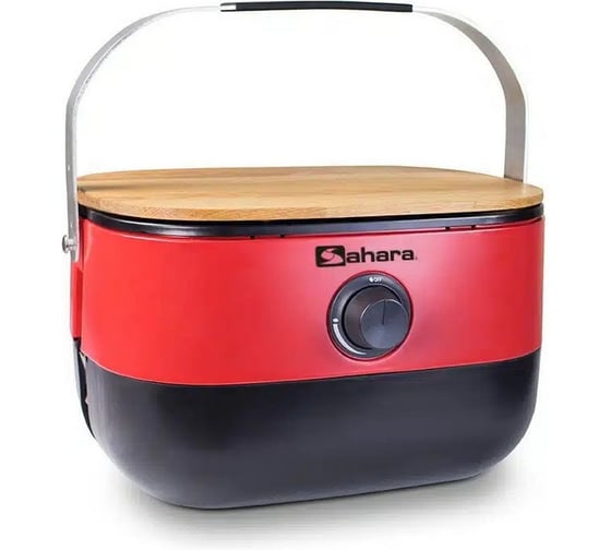 Портативный газовый мини гриль-барбекю Sahara Red с плечевым ремнем для переноски 5391535340163