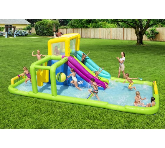 Водный игровой-центр Bestway Splash Course 710х310х265см с разбрызгивателем, 2-ой горкой, до 544кг, от 5 лет 53387 BW
