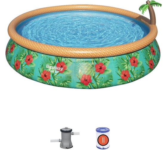 Бассейн Bestway Fast Set с набором Paradise Palms 457х84 см 57416 008948
