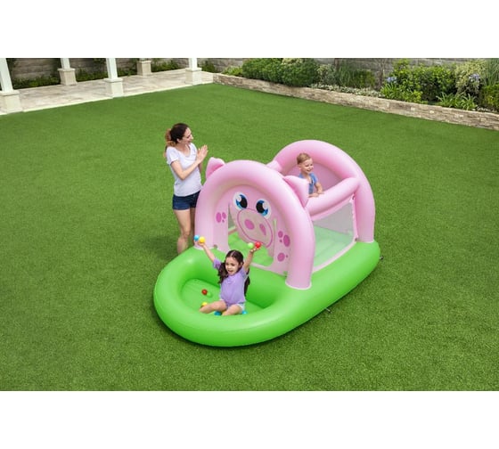 Игровой центр-батут Bestway Свинка 239х162х137см с мячами, 15шт, до 55кг, 3-6 лет 52345 BW