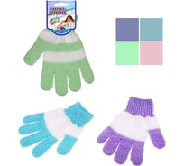 Мочалка-перчатка МУЛЬТИДОМ Полосатик, 4 цвета MJ17-37