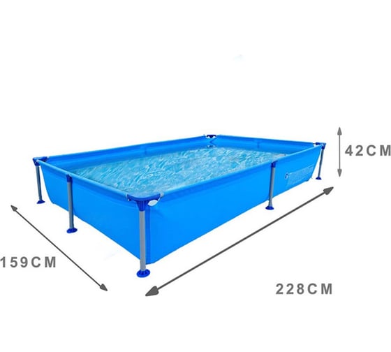 Бассейн каркасный прямоугольный Avenli 228х159х42 см, 1287 л, 17804 (цвет голубой) 109411