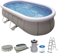 Бассейн каркасный овальный Avenli 540х305х122 см, 12380 л, 12343EU (цвет серый, полный комплект) 109410