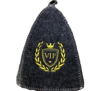 Банная шапка Банные Секреты Классическая, с вышивкой VIP, серая 3059