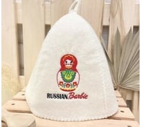 Банная шапка Банные Секреты Классическая, с вышивкой Russian Barbie 3368