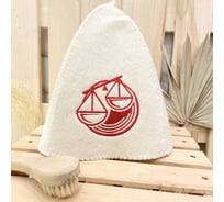 Банная шапка Банные Секреты Классическая, с вышивкой Весы 3614