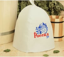 Банная шапка Банные Секреты Классическая, с вышивкой Россия, с вензелями 1587