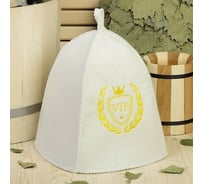 Банная шапка Банные Секреты Классическая, с вышивкой VIP 1516