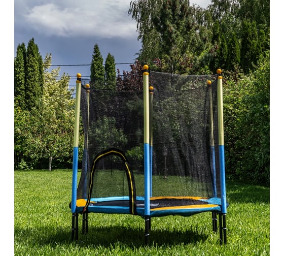 Батут DFC JUMP 60, желтый/синий, сетка 150см 60INCH-JD-BY
