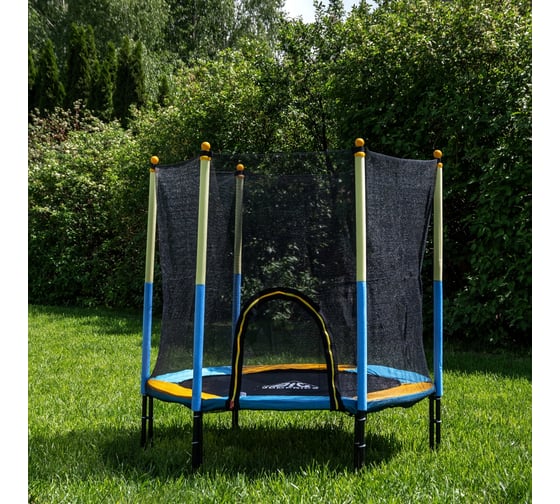 Батут DFC JUMP 60, желтый/синий, сетка 150см 60INCH-JD-BY