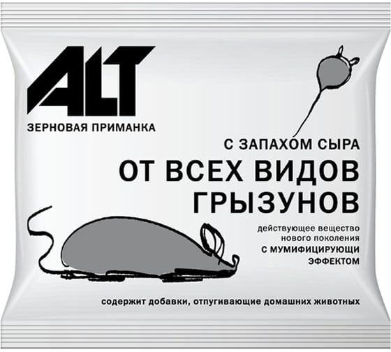 Зерновая приманка с запахом сыра ALT Мышивон пакет, 50гр 4607060891614 1