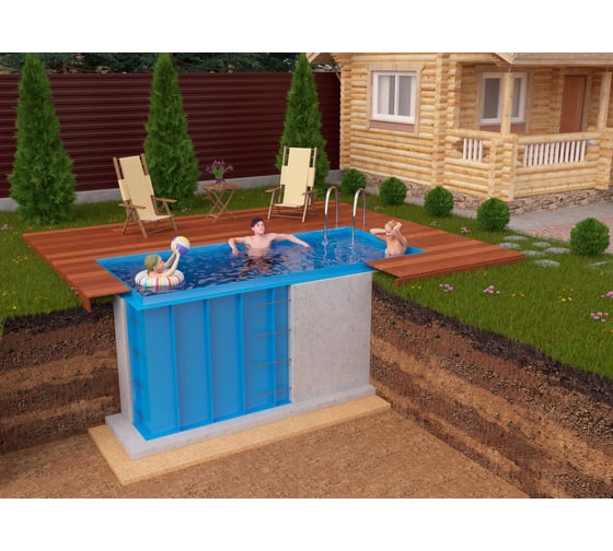 Бассейн Экосети чаша ПП8Г 5x2,4x1,5 БП14S8П