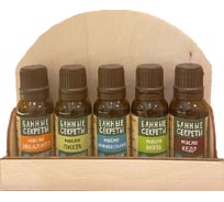 Набор масел на подставке Банные секреты, 5 шт. по 15 мл, эвкалипт, пихта, можжевельник, мята, кедр 3979