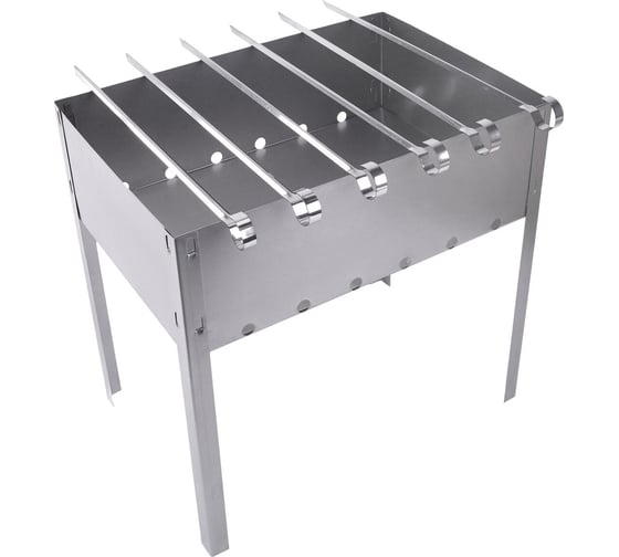 Мангал сборный ОФИСМАГ размер 350x240x350 мм + 6 шампуров в плёнке длина 330мм, в пленке 701724 1