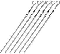 НАБОР плоских шампуров ОФИСМАГ 6 шт. размер 450х10х1 мм, СУМКА ДЛЯ ХРАНЕНИЯ В КОМПЛЕКТЕ, нерж. сталь, 701735