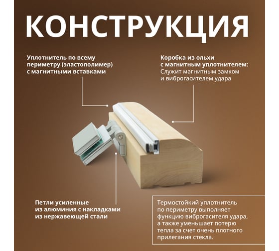 Дверь для бани DoorWood Престиж бронза, 1900х700 мм УТ-00011454