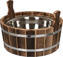 Ушат шайка Банные Штучки 17 л, с нержавеющей вставкой, обожжённая липа, в терм. 33334