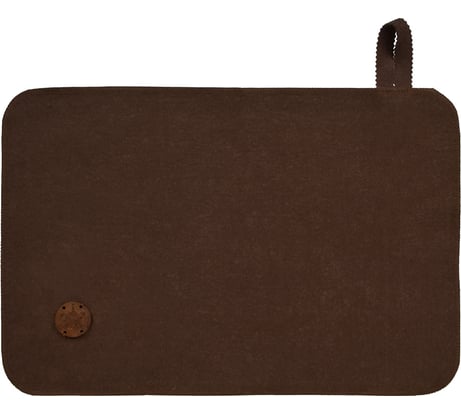 Коврик Банные Штучки коричневый с деревянным логотипом, войлок 100% 41418
