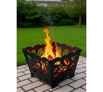 Костровая чаша разборная Калибр (четырёхугольник+дно,сталь 3мм, термокраска) 00000083551