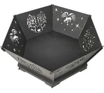 Костровая чаша разборная Калибр ( шестиугольник+дно, сталь 3мм, термокраска) 00000083553