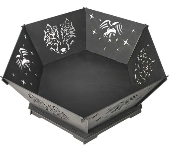 Костровая чаша разборная Калибр ( шестиугольник+дно, сталь 3мм, термокраска) 00000083553 1