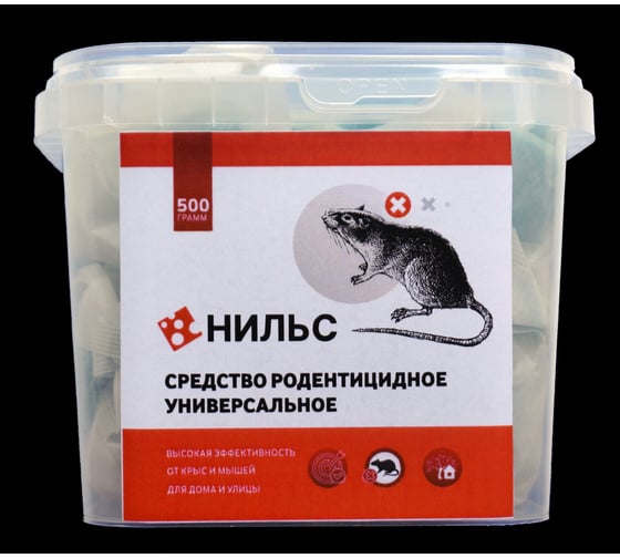 Средство от крыс и мышей INTERFIX НИЛЬС, 500г, ведро 31765 1