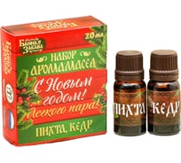 Набор аромамасел Банная забава С новым годом! С легким паром! пихта и кедр, 10 мл, 2 шт. 3623296