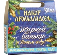 Набор аромамасел Банная забава Жаркой баньки в Новом году! можжевельник, пихта, кедр, 10 мл, 3 шт. 3623282