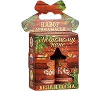 Набор аромамасел Банная забава Любимому папа. С Новым годом кедр и сосна, 2 шт. 2482728