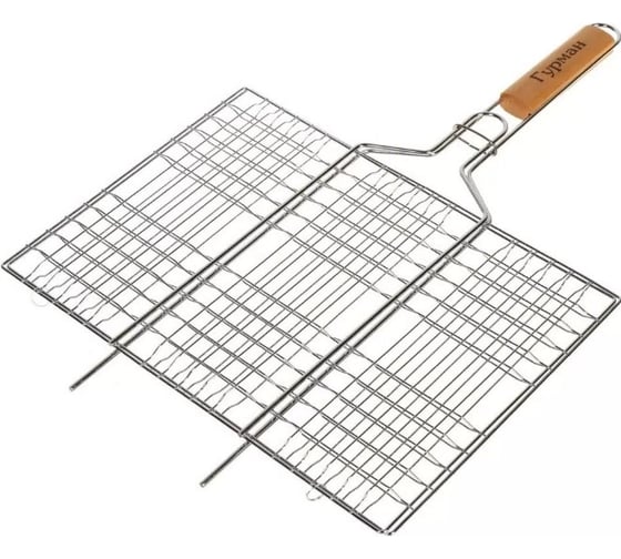 Решетка барбекю Гурман 550х370х270 мм, рукоять дерево, плоская CB1213 424825 1