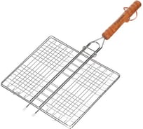 Решетка барбекю Гурман 440х210х200 мм, хром, рукоять дерево, плоская 3085 466165