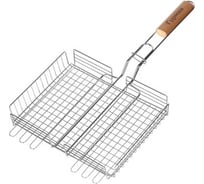 Решетка барбекю Гурман 300х240х50 мм, хром, 4 уровня, рукоятка дерево CB1106/22002 203820