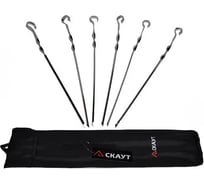 Плоский шампур Kamille 6 шт., 44.5х1 см, чехол 0711А