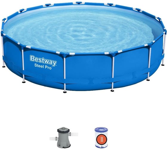 Каркасный бассейн Bestway Steel Pro 396x84 см, 8680 л, фильтр-насос 2006 л/ч 5612E BW 008900
