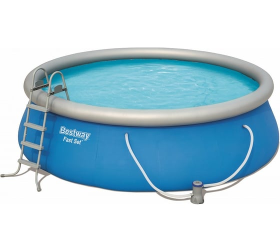 Бассейн Bestway Fast Set 457x122 см, 13807 л, фильтр-насос 3028 л/ч, лестница 57289 BW 1