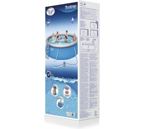 Бассейн Bestway Fast Set 457x122 см, 13807 л, фильтр-насос 3028 л/ч, лестница 57289 BW