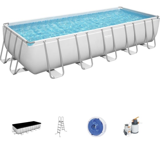 Каркасный бассейн Bestway Power Steel 640x274x132 см, 19281 л, песчаный фильтр-насос 5612B BW