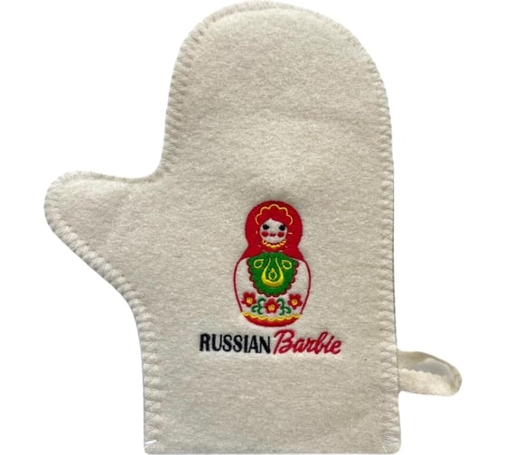 Банная варежка с вышивкой Банные Секреты Russian Barbie 3317