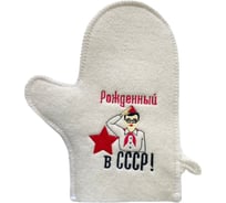 Банная варежка с вышивкой Банные Секреты Рожденный в СССР пионер 3436