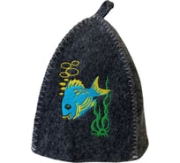 Классическая детская банная шапка с вышивкой Банные Секреты Рыбки, серея 3394