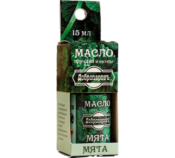Эфирное масло Добропаровъ Мята с подвесом, 15 мл 7475160