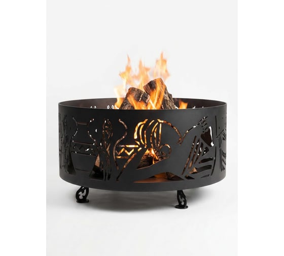 Чаша костровая ООО СКП Африка, Ø 70×h 300(400)×4 мм, порошковая покраска К-017Ч