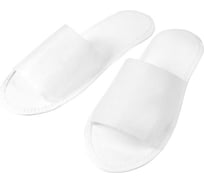 Тапочки одноразовые ОФИСМАГ EVA Classic открытые КОМПЛЕКТ 25 пар спанбонд + ЭВА, р. 37-42, белые, SMZ,шк2700 611034