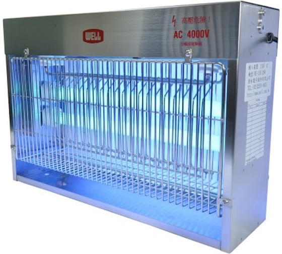 Ловушка для насекомых высоковольтная WELL WE-150-2SW влагозащищенная IP54 AISI 304 (90м2) 700409017